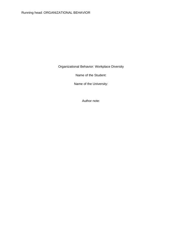 Organizational Behavior  - Assignment PDF_1