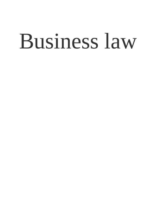 Solved Business Law - Assignment_1