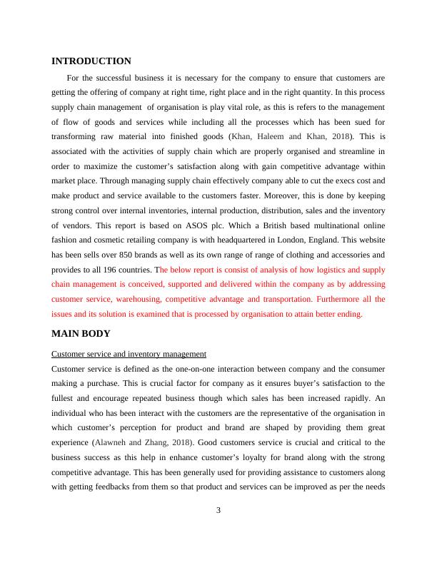 Supply Chain Management Issues and Strategies for ASOS