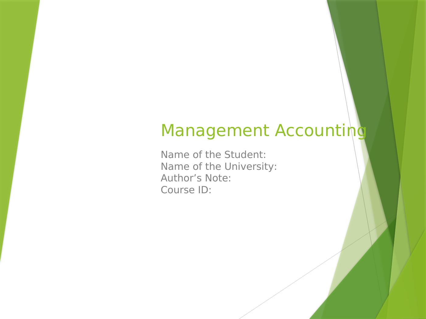 Management Accounting | PPT