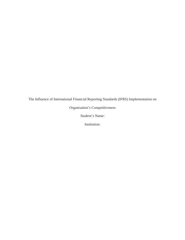 The Influence of IFRS Implementation on Organisation's Competitiveness_1