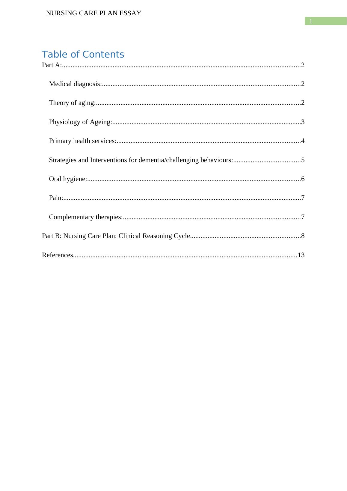 nursing-care-plan-essay