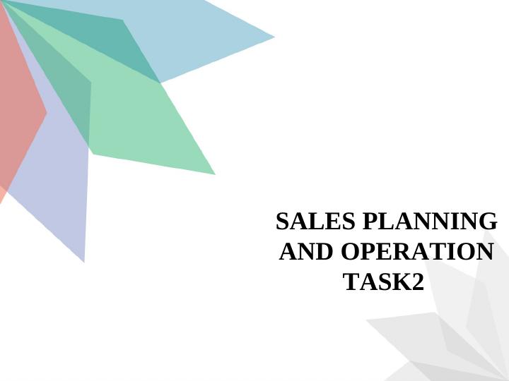 Sales Planing and Operations CQF_1