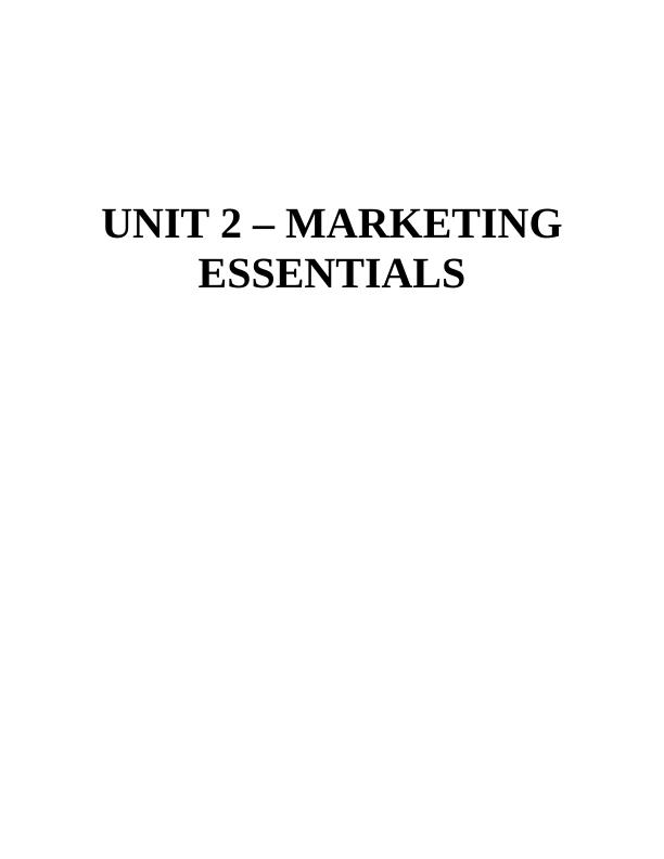 Marketing Essentials Assignment Doc_1