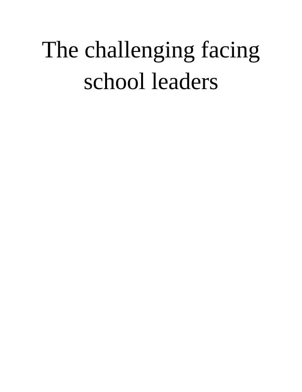 Challenging Facing School Leaders_1
