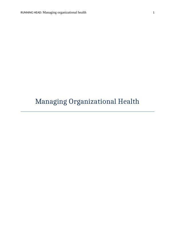 Managing Organizational Health_1