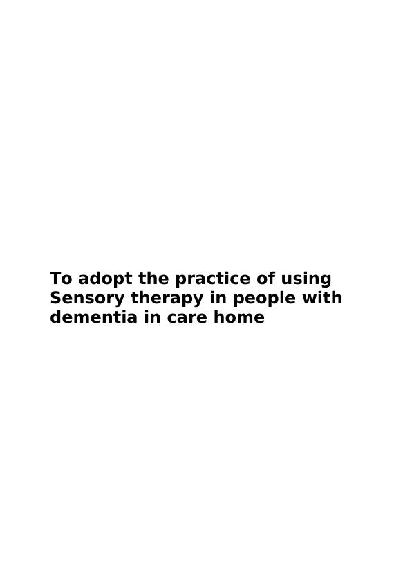 Importance of Adopting the Sensory Therapy Practice- Research_1