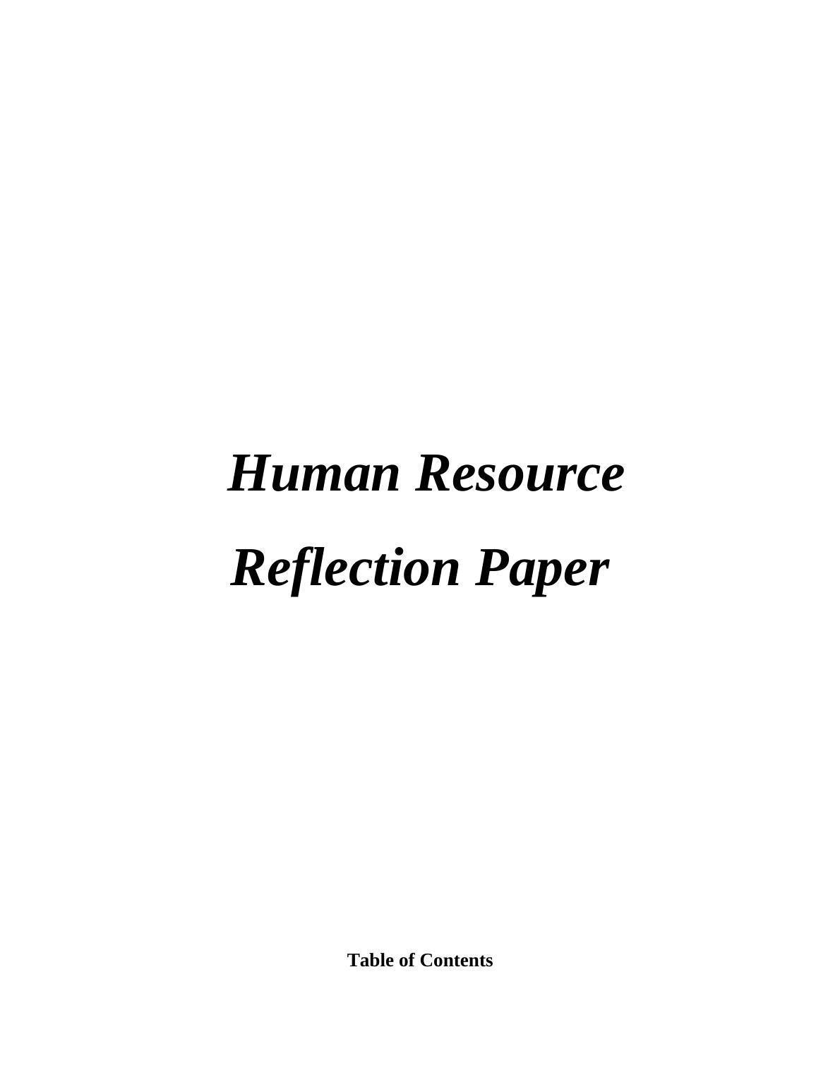 term paper on human resource management approach and methodology