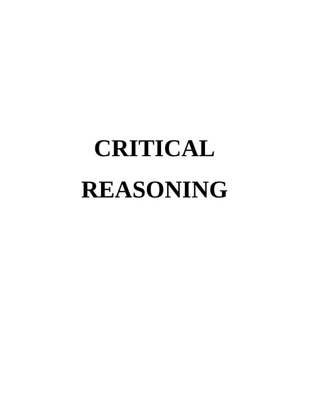 Critical Reasoning - Assignment_1
