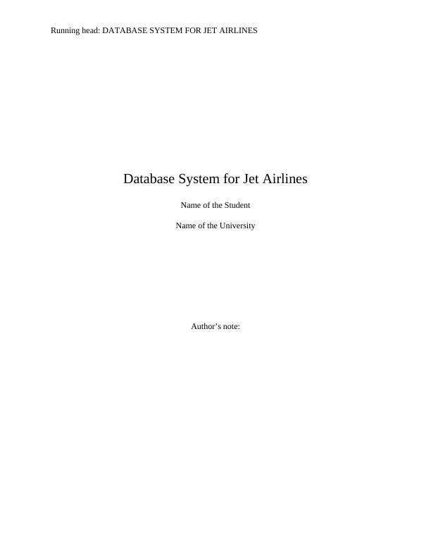Database System for Jet Airlines_1
