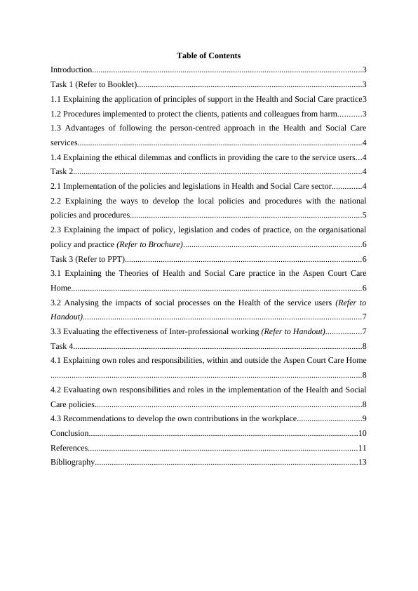Principles of Health and Social Care Practice -  Assignment_2