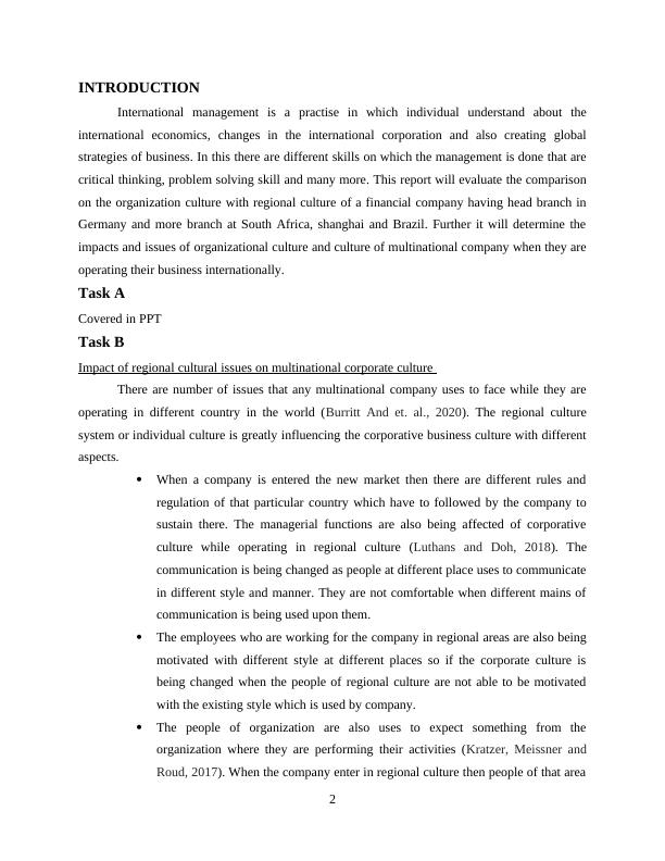 Impact of Regional Cultural Issues on Multinational Corporate Culture