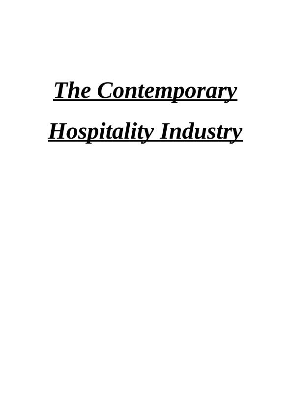 The Contemporary Hospitality Industry_1