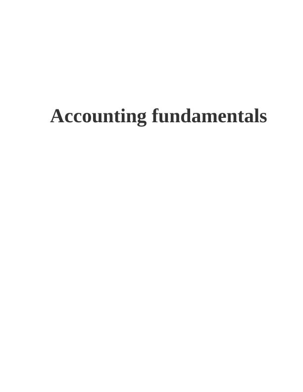 Accounting Fundamentals - Assignment Solved_1