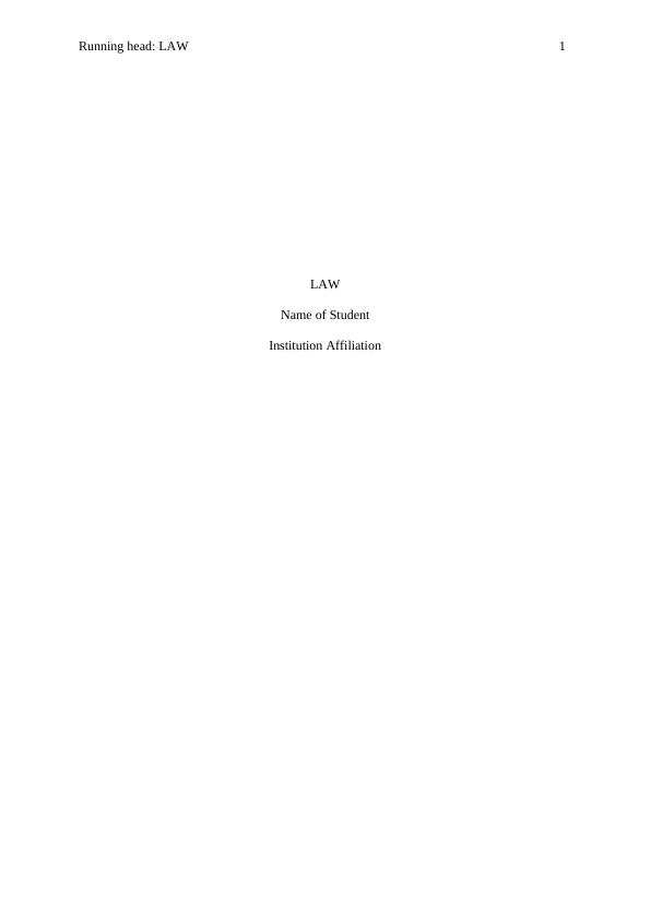 Sample Assignment on Law  PDF_1