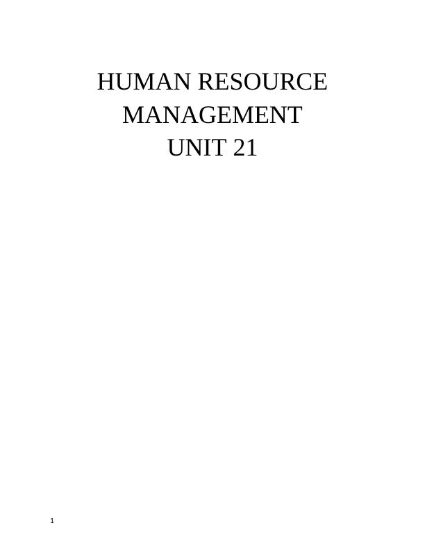 Assignment - Human Resource Management_1