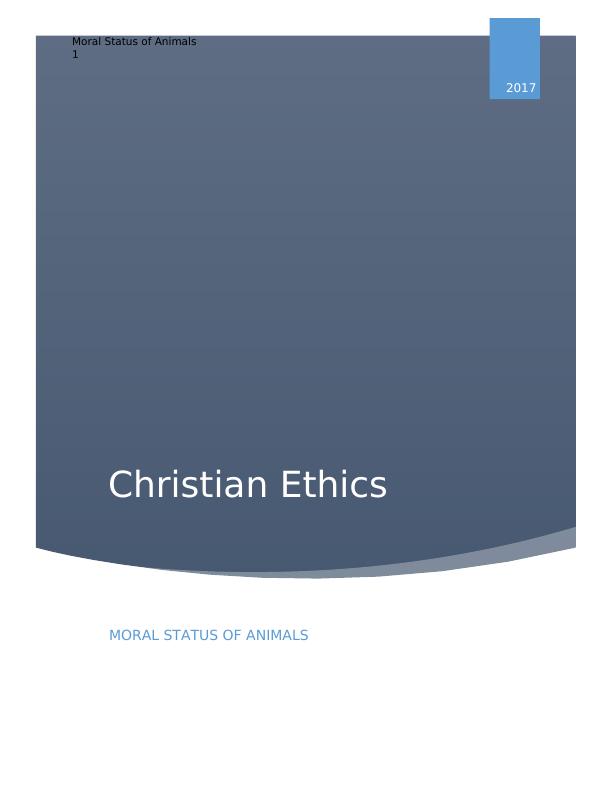 Report on Moral Status of Animals_2