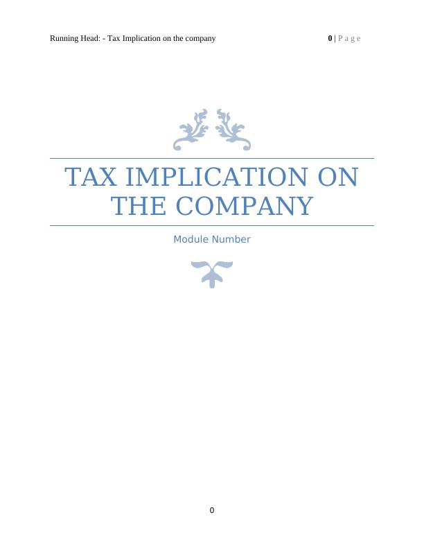 tax-implication-and-taxation-planning-of-the-company