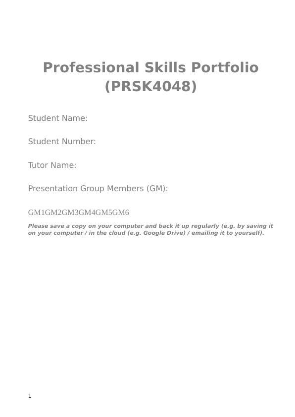 Professional Skills Portfolio (PRSK4048)_1