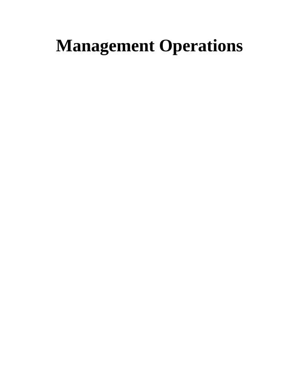 Management Operations of  Farmfoods Assignment_1