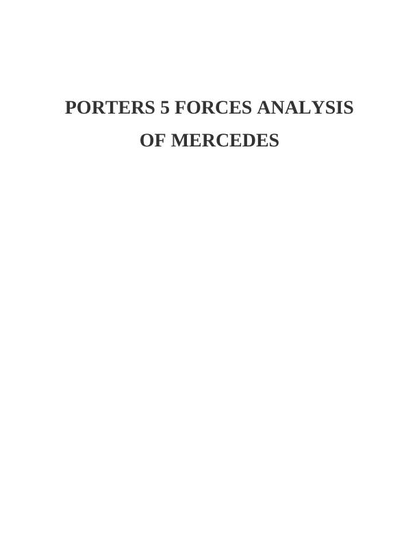 Porter's 5 Forces Mercedes Benz_1