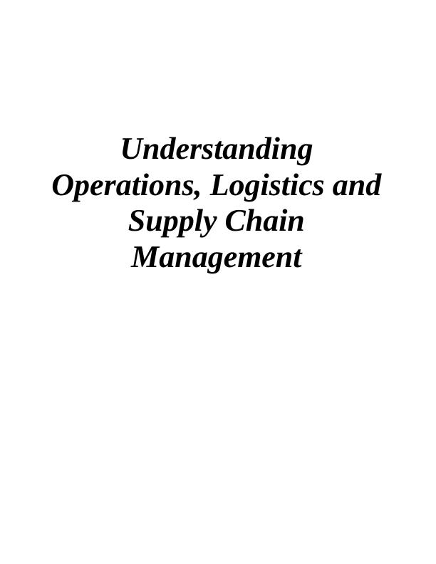 Operations Management of Logistics and Supply Chain_1