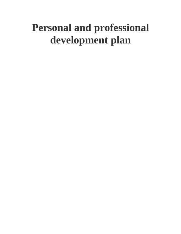 Personal or Professional Development Plans_1