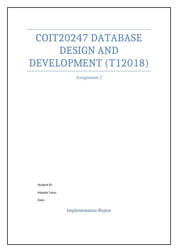 COIT20247 Database Design and Development- Doc_1