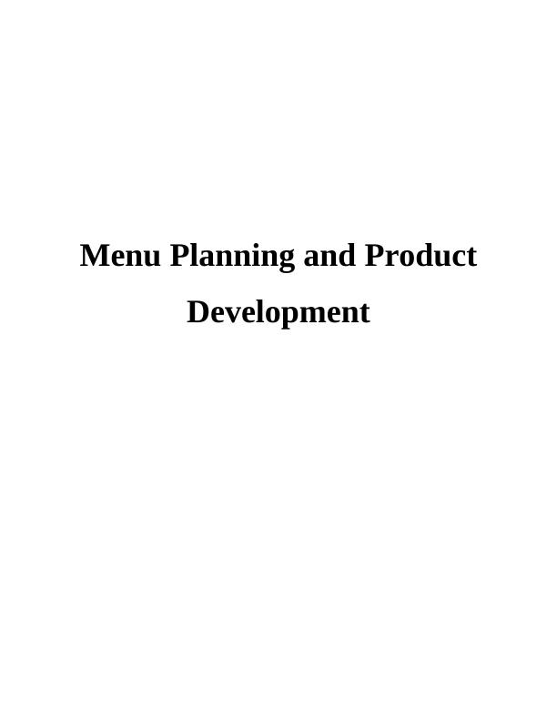 Menu Planning and Product Development: Doc_1