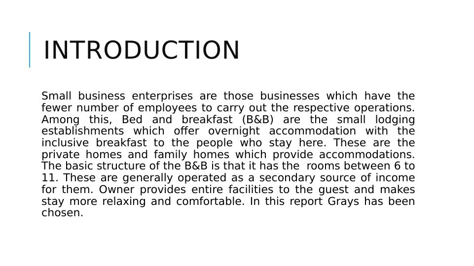 Small Business Enterprise: Grays Bed and Breakfast_2
