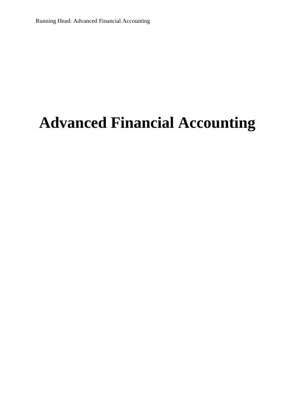 Advanced Financial Accounting - Report_1