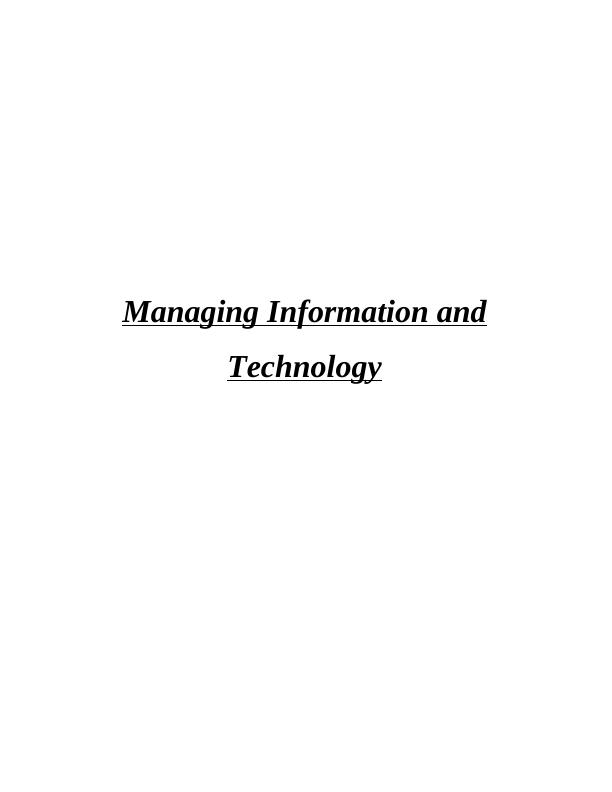 Managing Information and Technology Assignment - Zara company_1