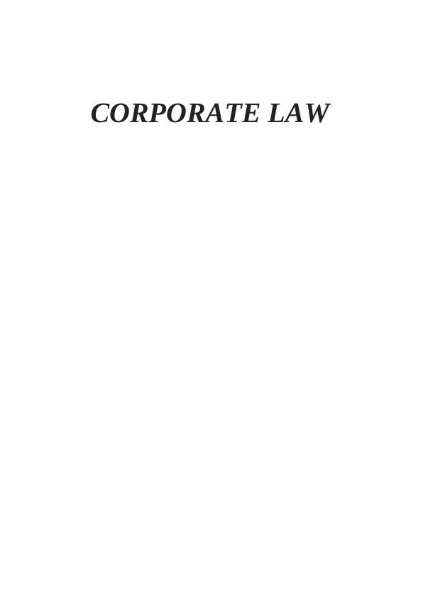(solved) Corporate Law- Assignment_1