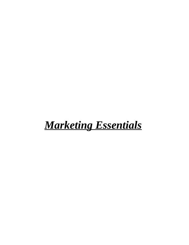 Marketing Essentials Marks and Spencer - Doc_1