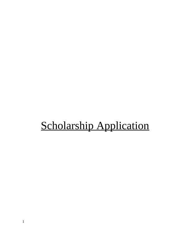 Scholarship Application: Assignment_1
