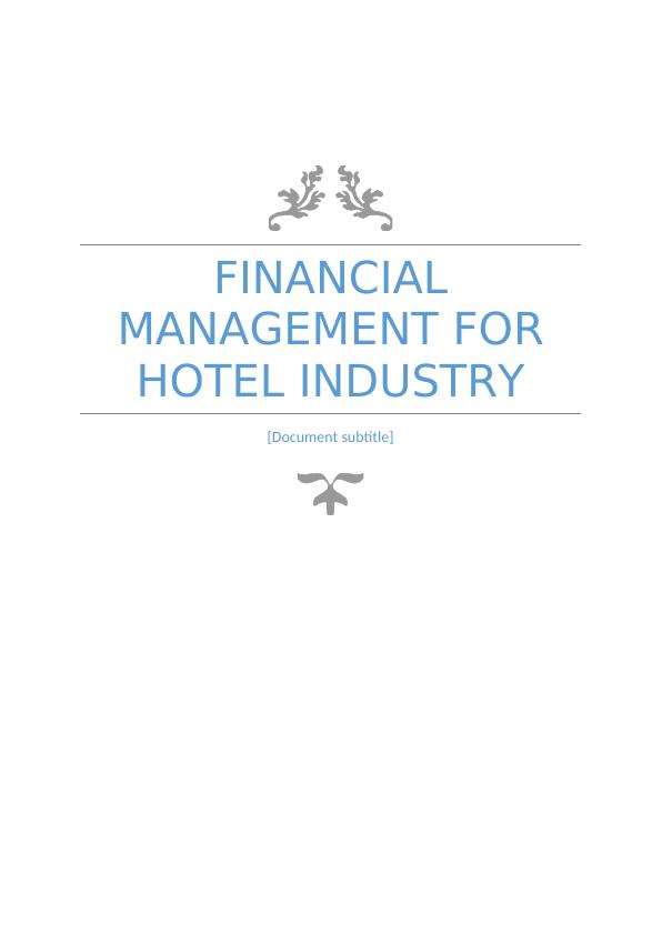 Financial Management for Hotel Industry_1