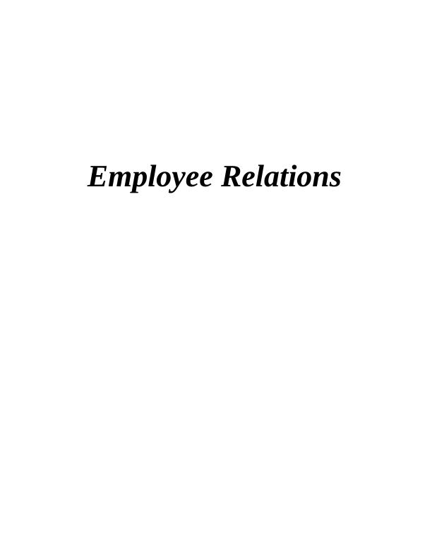 Employee Relations Assignment: HRM Assignment_1