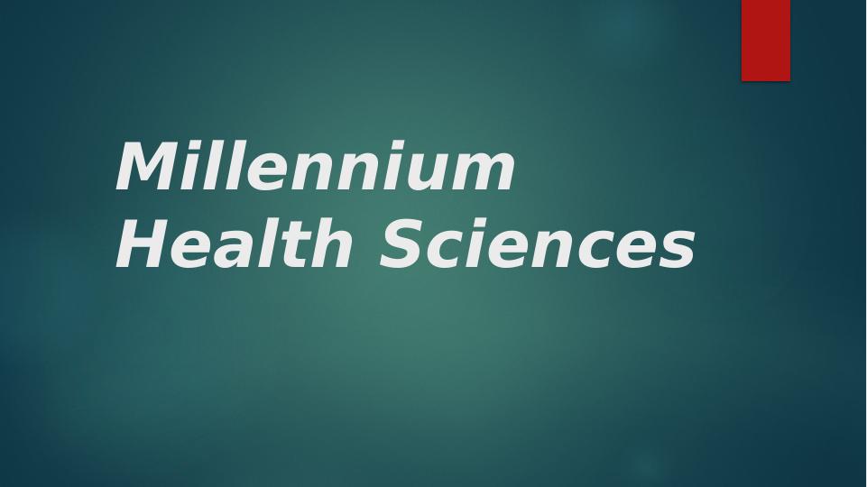 Millennium Health Sciences: Internal and External Perspectives_1