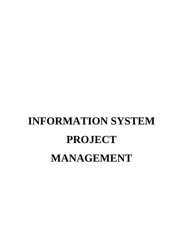 Information System Project Management : Assignment_1