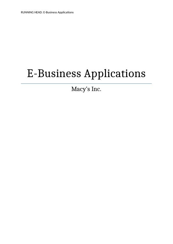 E-Business Applications Assignment_1