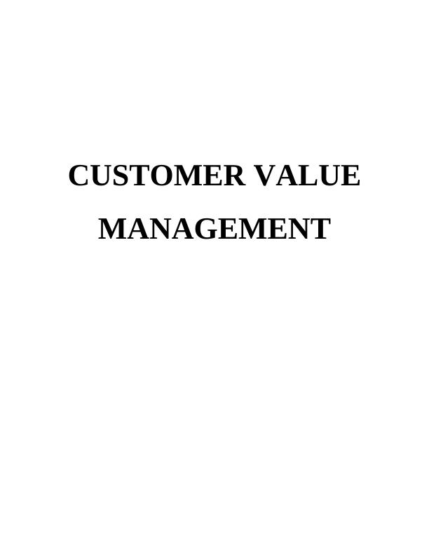 Customer Value Management Assignment Help_1