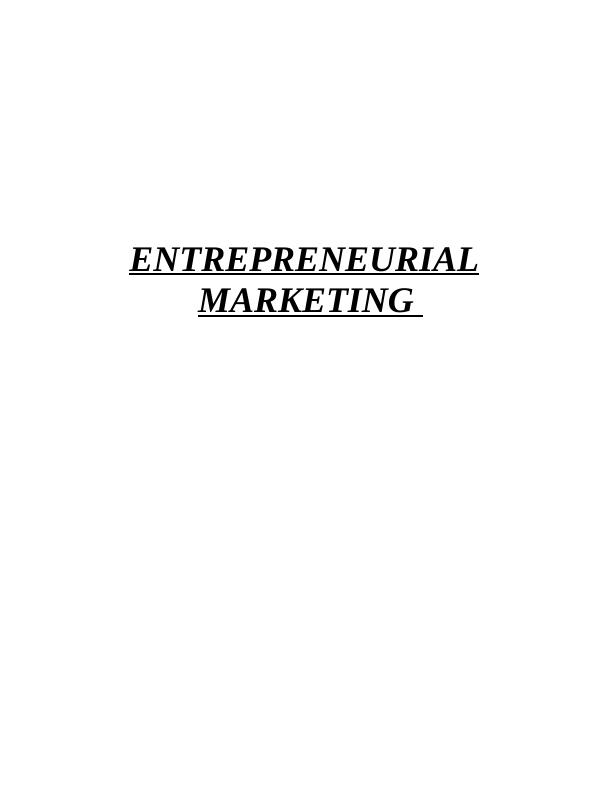 Entrepreneurial Marketing Strategy for a Fashion Company in UK_1