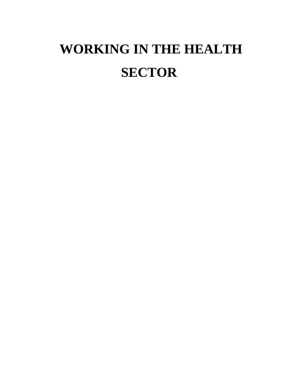 Healthcare Assignment- Working in the Health Sector_1
