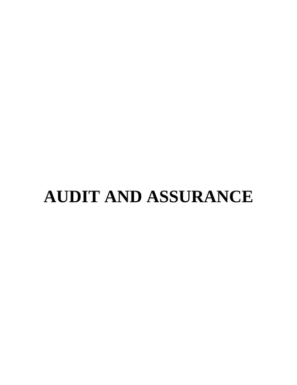 Audit and Assurance Assignment - (Solution)_1