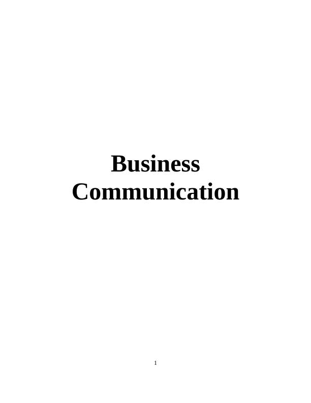 Unit 2 Report on Business Communication_1