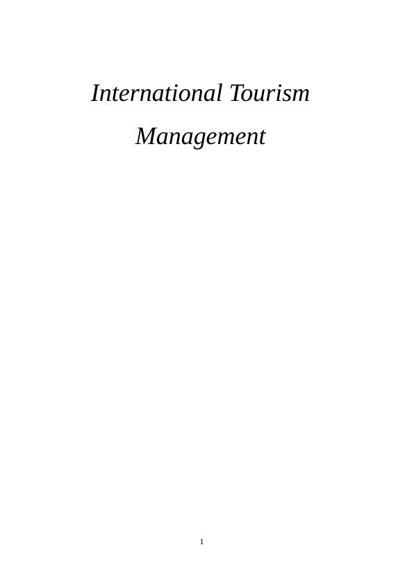 International Tourism Management | Report | Nepal_1
