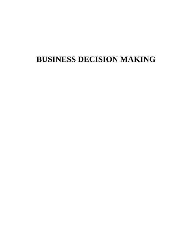 Business Decision Making of Travel and Tourism Industry : Report_1