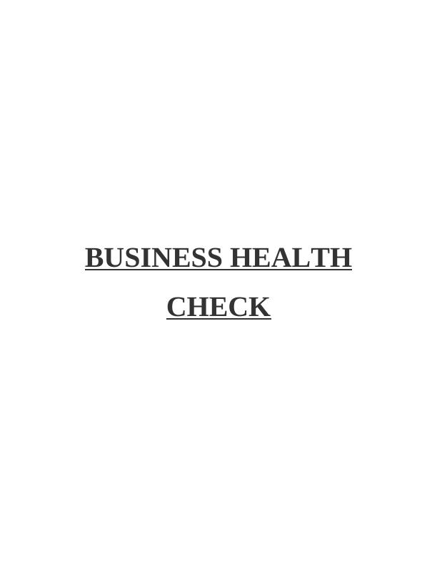 Business Health Check Assignment Solved (Doc)_1