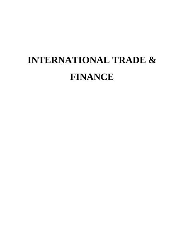International Trade & Finance: Financial Markets, Capital Allocation, Challenges_1