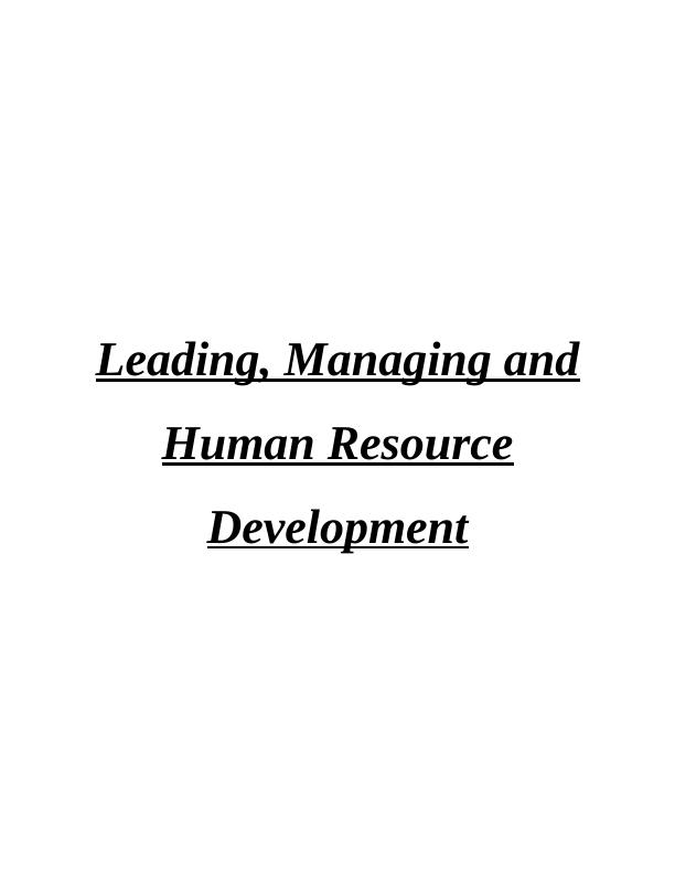 Leading, Managing and Human Resource Development - Tesco_1